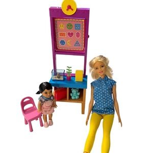 Barbie Doll Teacher Playset Includes Teacher Doll & Little Girl Plus More